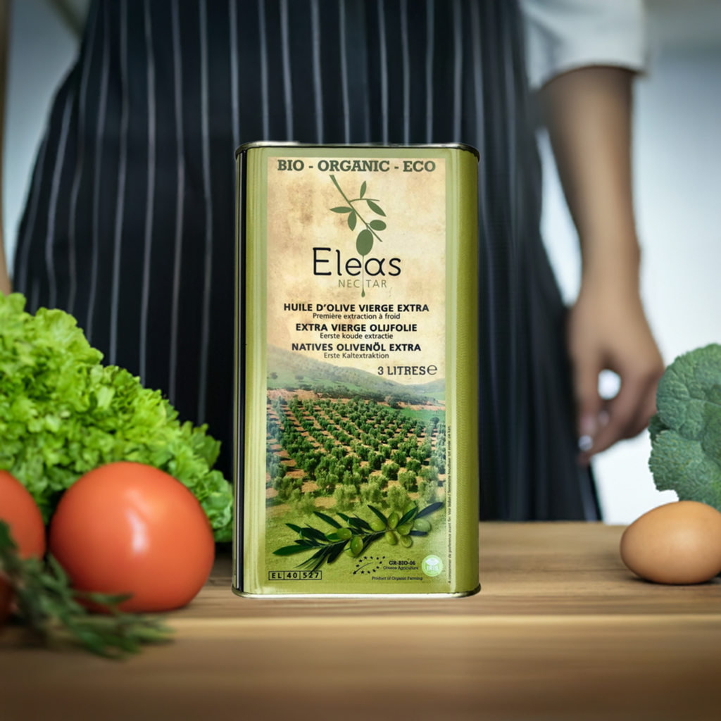 Eleas 3L - Huile d'olive extra vierge biologique - traditionnelle, très savoureuse, bonne pour l'environnement