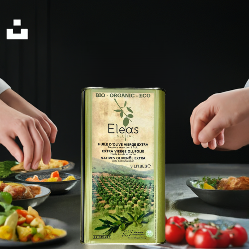 Eleas 3L - Huile d'olive extra vierge biologique - traditionnelle, très savoureuse, bonne pour l'environnement