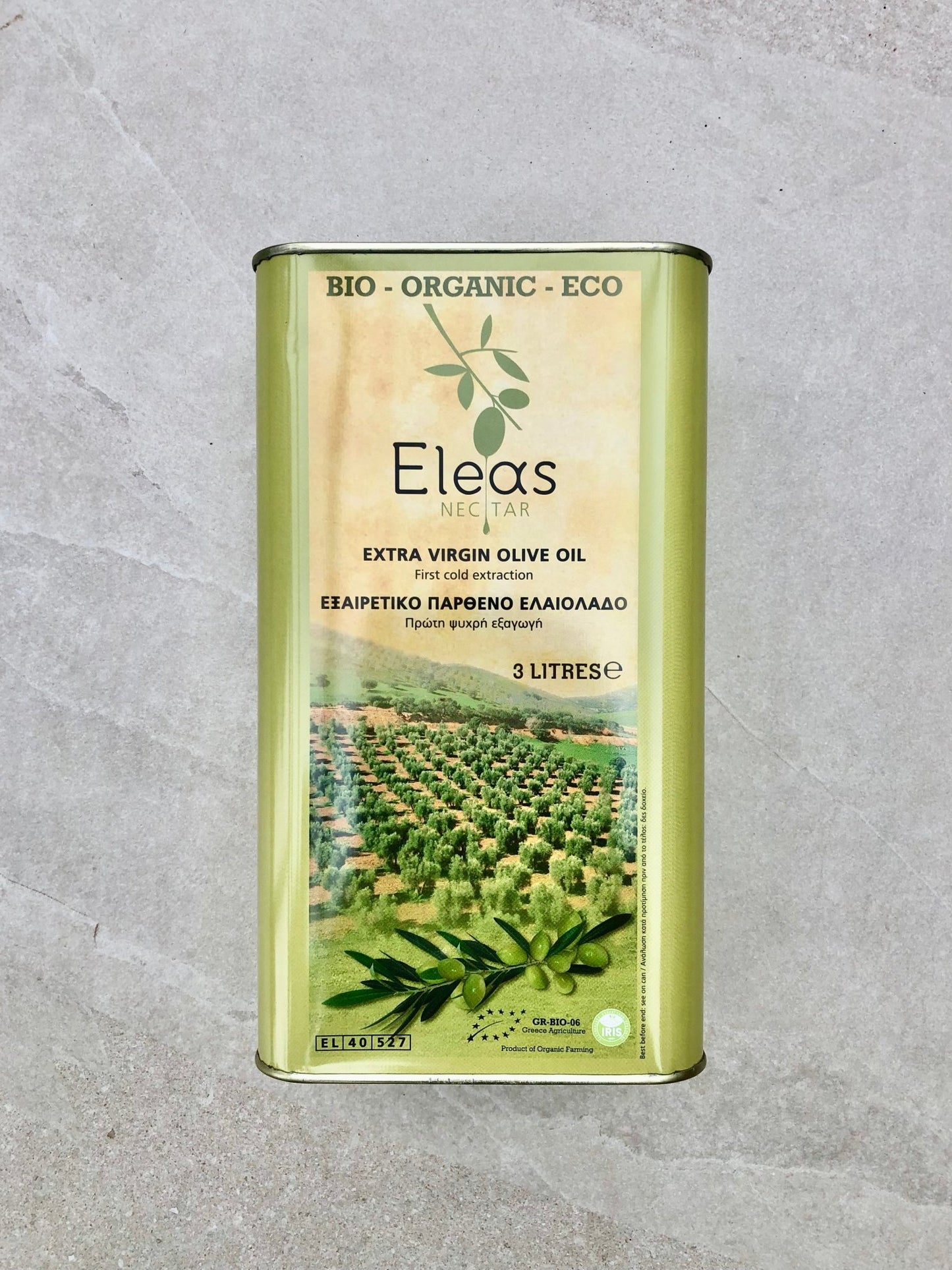Eleas 3 L - Biologische Extra Vergine Olijfolie - ambachtelijk, erg lekker, goed voor milieu - VILLA - EVOO