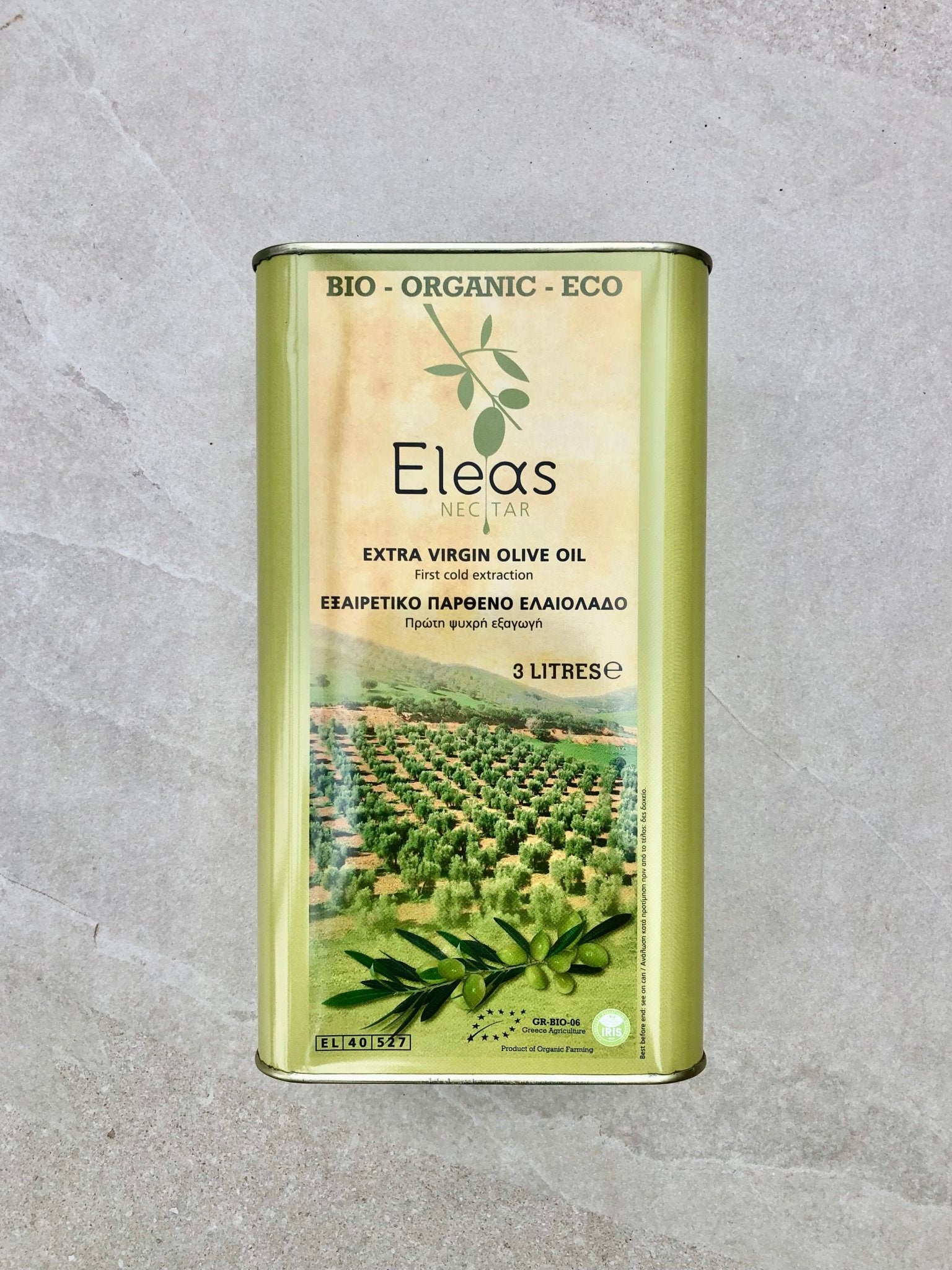 Eleas 3 L - Biologische Extra Vergine Olijfolie - ambachtelijk, erg lekker, goed voor milieu - VILLA - EVOO